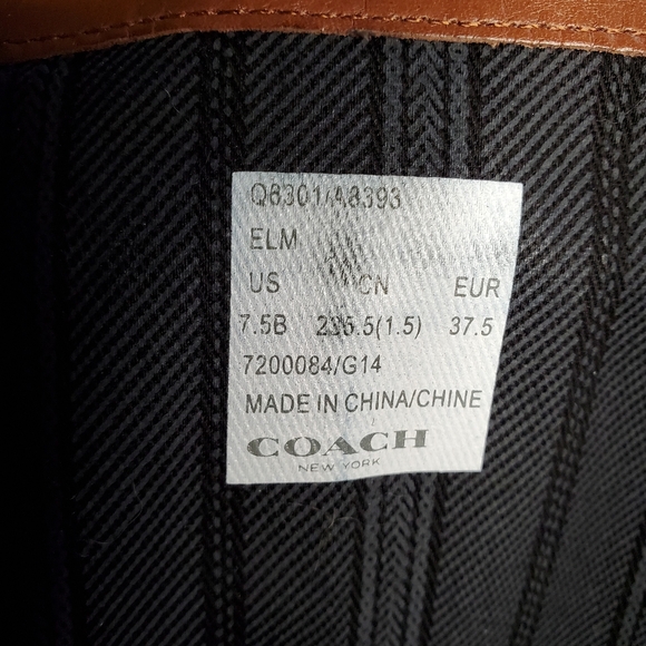 COACH Elm Knee High Riding Leather Boot Black/Saddle Size 7.5 - Picture 9 of 11